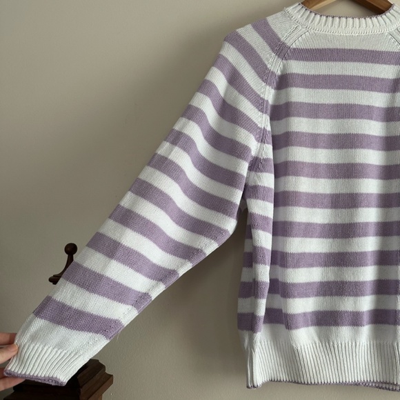St. Michael Vintage 80's Lilac Stripe Sweater - Picture 2 of 6